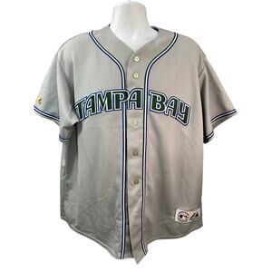 VTG Tampa Bay Devil Rays Authentic Majestic MLB Gray Jersey XL Made in USA